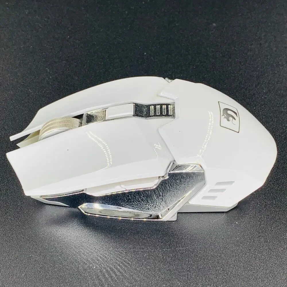 Mamba Wireless Mouse Gaming Computer White Silver Corded USB 5V DC Charging